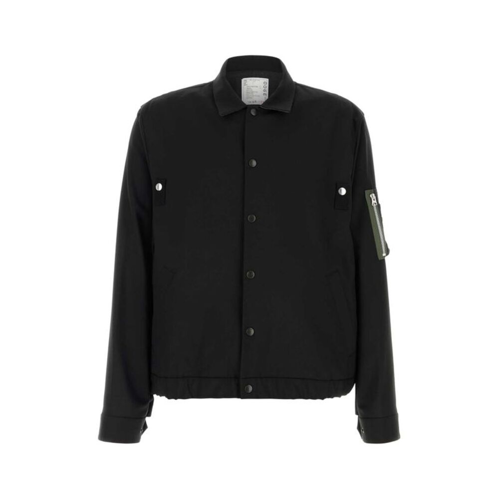 Sacai Men Black Twill Jacket